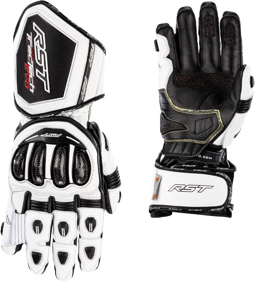 RST Womens Tractech EVO 4 CE Glove White/Black Leather MD 103495WHI-07