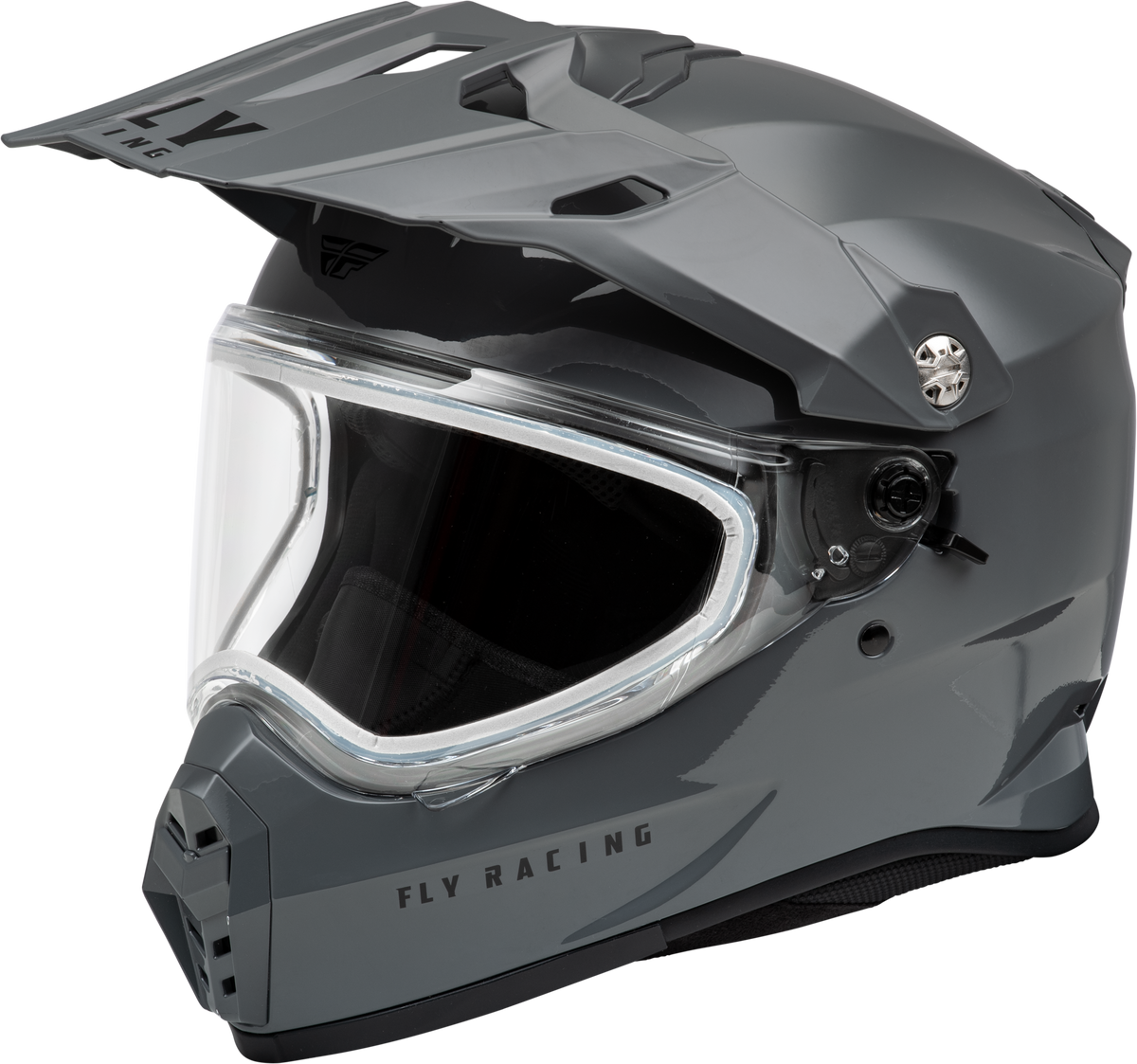 FLY Racing Trekker CW Solid Helmet Dual SHLD Grey LG 73-31363L