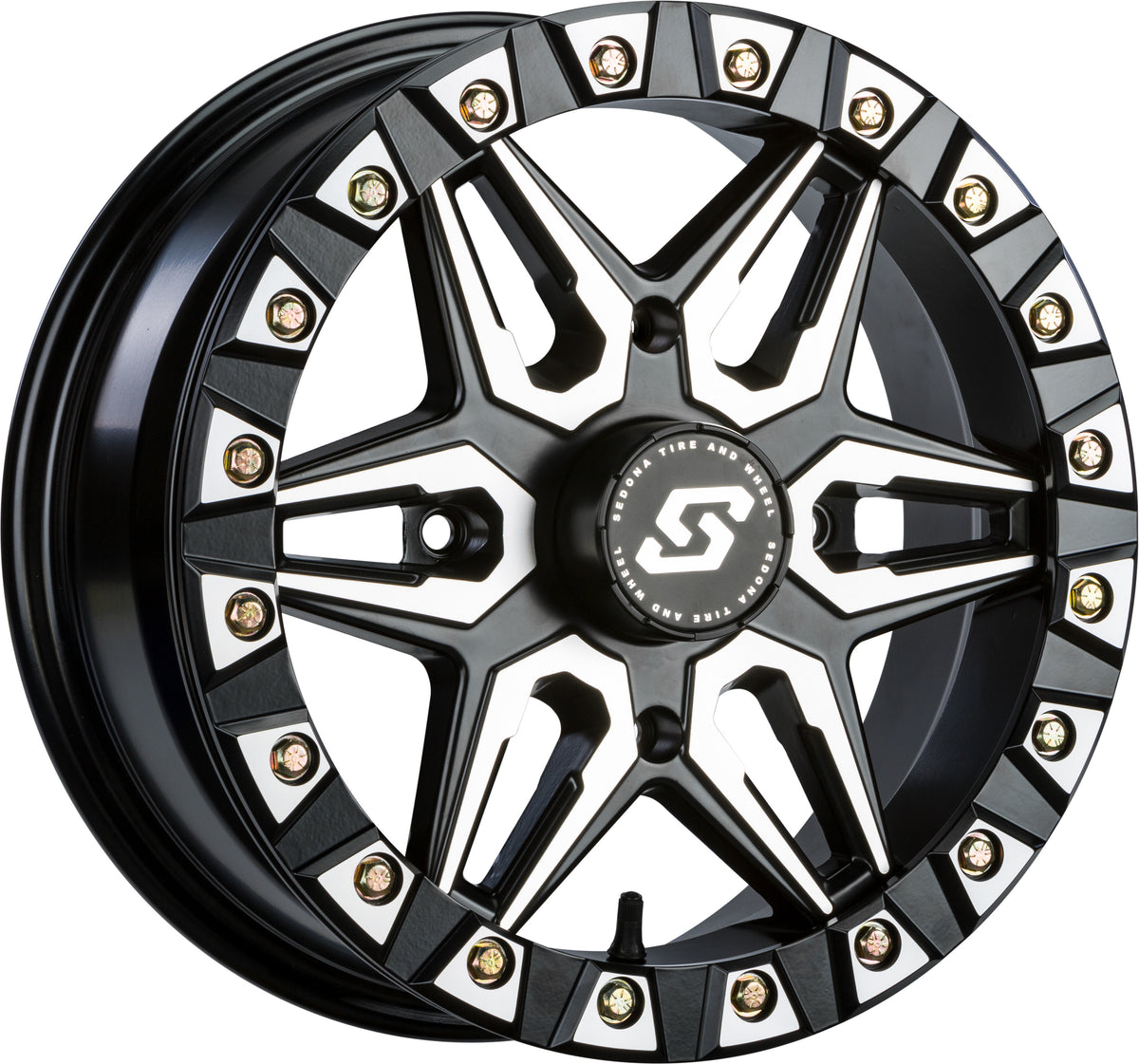 Sedona Split 6 BDLK Wheel 15X6 4/156 5+1 (+38MM) BLK/Machined A72M-56056+38S