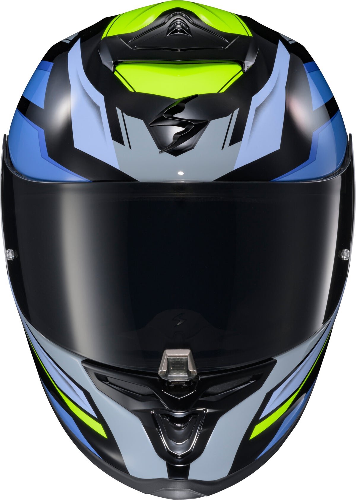 Scorpion EXO EXO-R1 Air Full Face Helmet Raven Black/Blue/HI VIZ 2X R1-2307